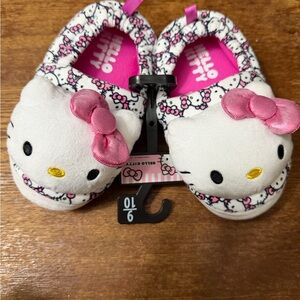Hello Kitty Plush Toddler Slippers - White & Pink 9/10 NWT